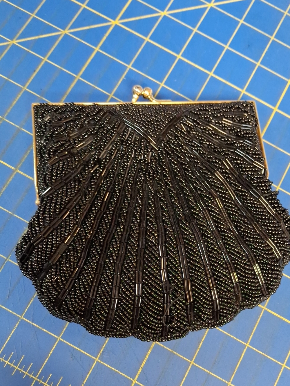 Elegant Black Beaded Evening Crossbody or Clutch Bag - Picture 8 of 8